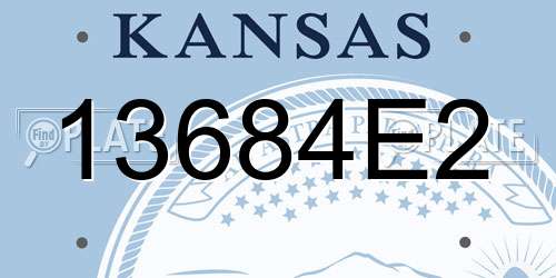 13684E2 Kansas License Plate