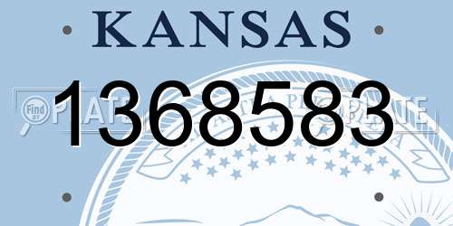 1368583 Kansas License Plate