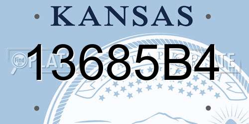 13685B4 Kansas License Plate