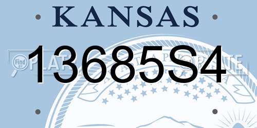 13685S4 Kansas License Plate