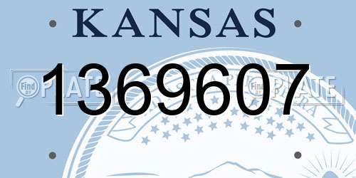1369607 Kansas License Plate