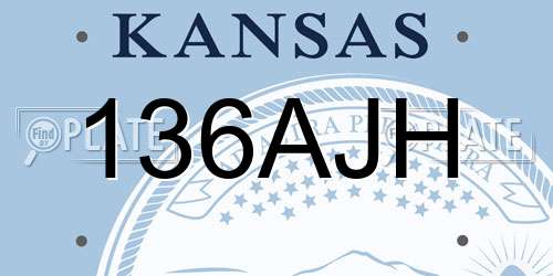 136AJH Kansas License Plate
