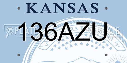 136AZU Kansas License Plate