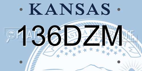 136DZM Kansas License Plate
