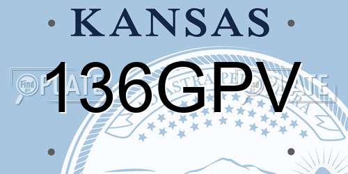 136GPV Kansas License Plate