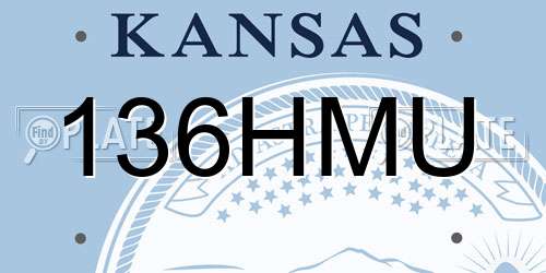 136HMU Kansas License Plate
