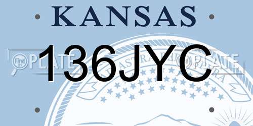 136JYC Kansas License Plate