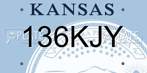 136KJY Kansas License Plate
