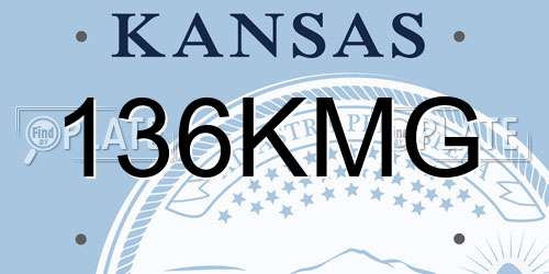 136KMG Kansas License Plate