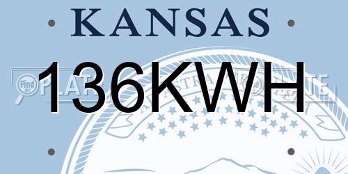 136KWH Kansas License Plate