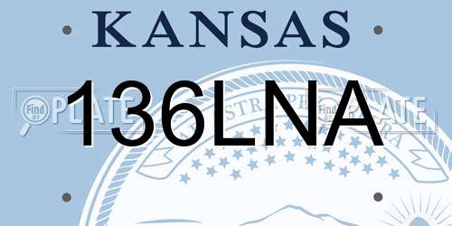 136LNA Kansas License Plate
