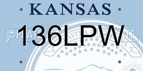 136LPW Kansas License Plate