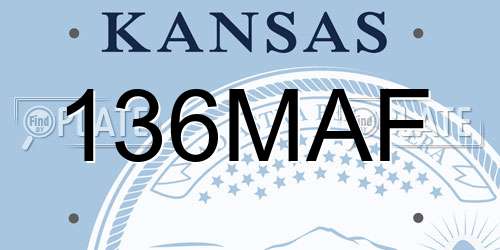 136MAF Kansas License Plate