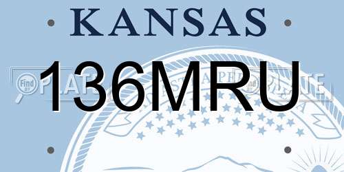 136MRU Kansas License Plate