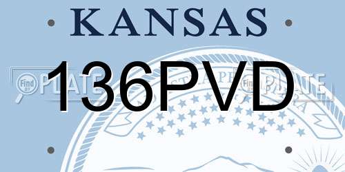 136PVD Kansas License Plate