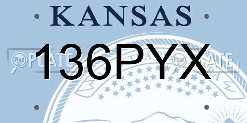 136PYX Kansas License Plate