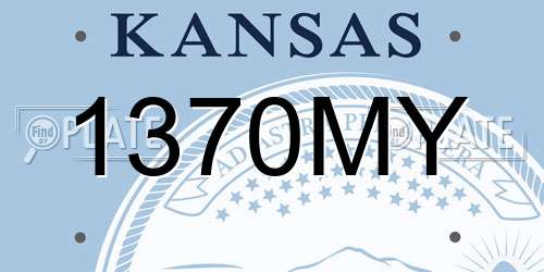 1370MY Kansas License Plate