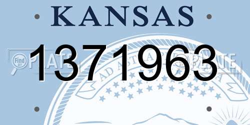 1371963 Kansas License Plate