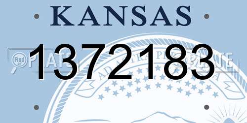1372183 Kansas License Plate