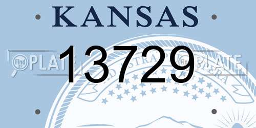 13729 Kansas License Plate