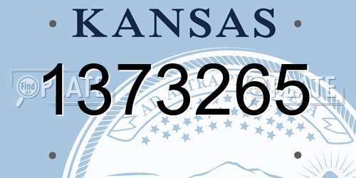 1373265 Kansas License Plate
