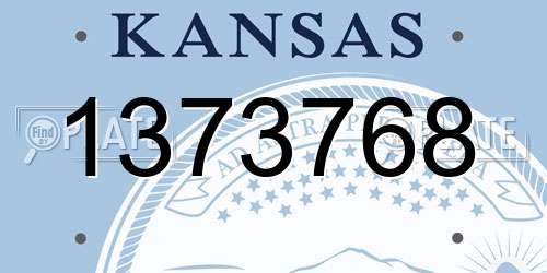 1373768 Kansas License Plate