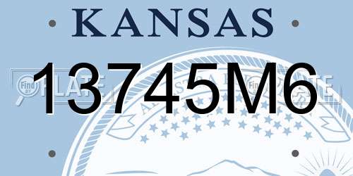 13745M6 Kansas License Plate