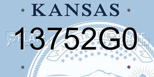 13752G0 Kansas License Plate