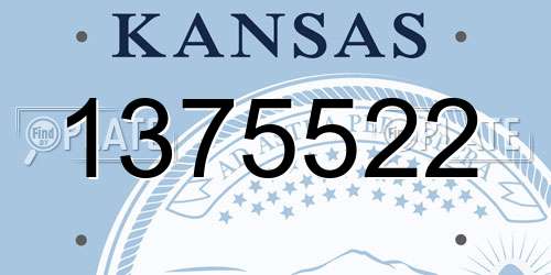 1375522 Kansas License Plate
