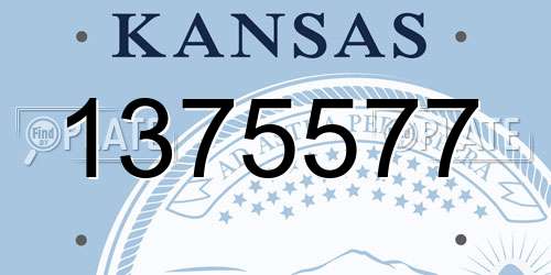 1375577 Kansas License Plate