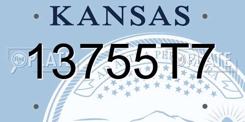 13755T7 Kansas License Plate