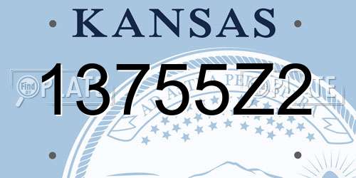 13755Z2 Kansas License Plate