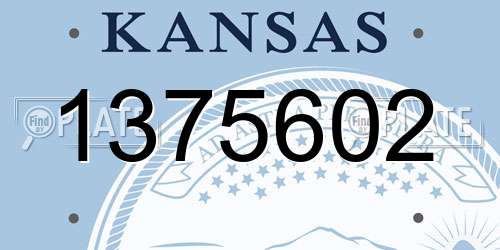 1375602 Kansas License Plate