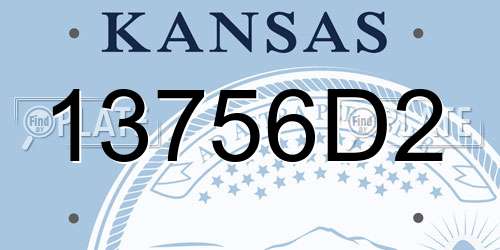 13756D2 Kansas License Plate