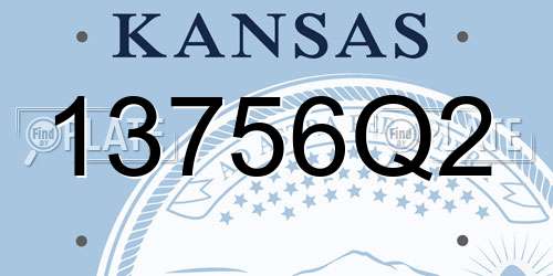 13756Q2 Kansas License Plate