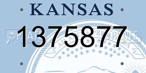 1375877 Kansas License Plate