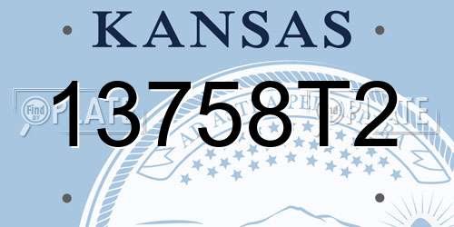 13758T2 Kansas License Plate