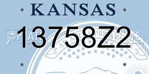 13758Z2 Kansas License Plate