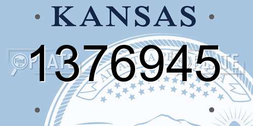 1376945 Kansas License Plate