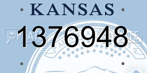 1376948 Kansas License Plate