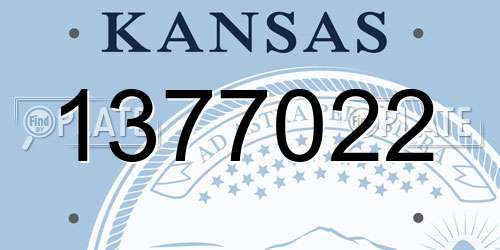 1377022 Kansas License Plate
