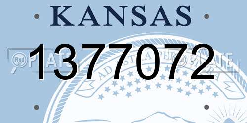 1377072 Kansas License Plate