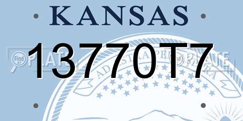 13770T7 Kansas License Plate