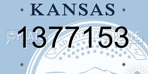 1377153 Kansas License Plate