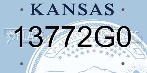 13772G0 Kansas License Plate