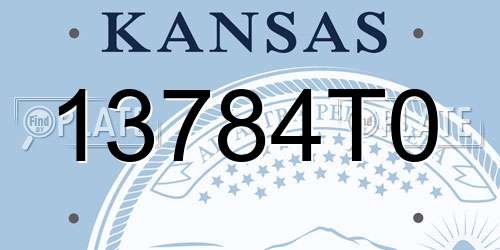13784T0 Kansas License Plate