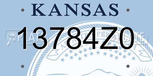 13784Z0 Kansas License Plate