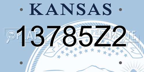 13785Z2 Kansas License Plate