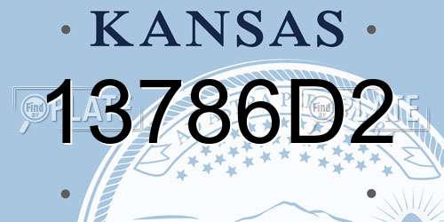 13786D2 Kansas License Plate