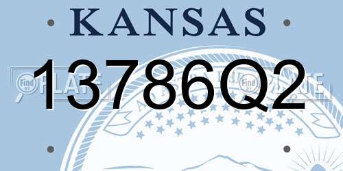 13786Q2 Kansas License Plate